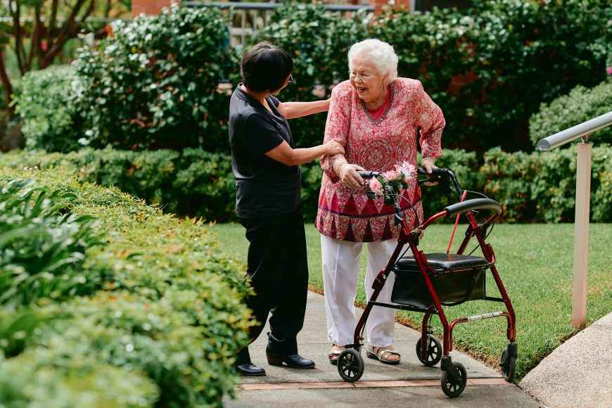 The beautiful gardens of Courtlands Aged Care in North Parramatta