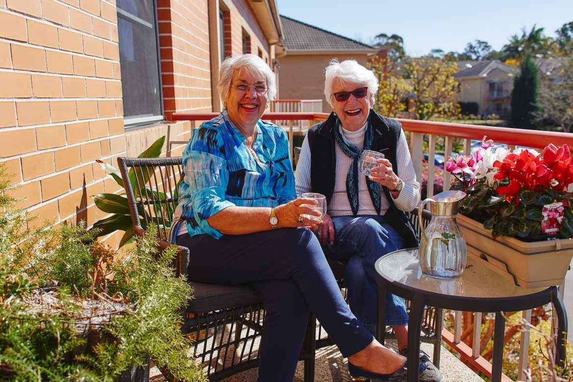 Shirley Johnson and Margaret Kaye enjoy their life at Courtlands VIllage in North Parramatta