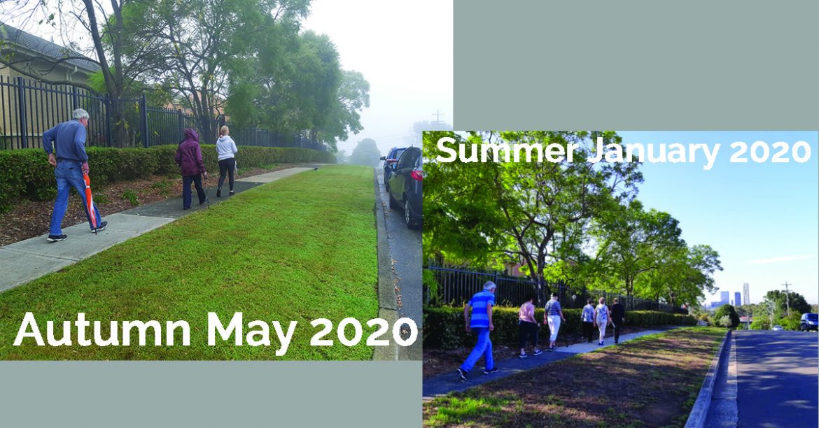 Courtlands Village yearly walk for the elderly action photo of autumn May 2020